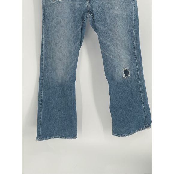 American Eagle Outfitters Jeans Men 30 x 29 Bootcut Distressed Blue Y2K‎ - Picture 3 of 14